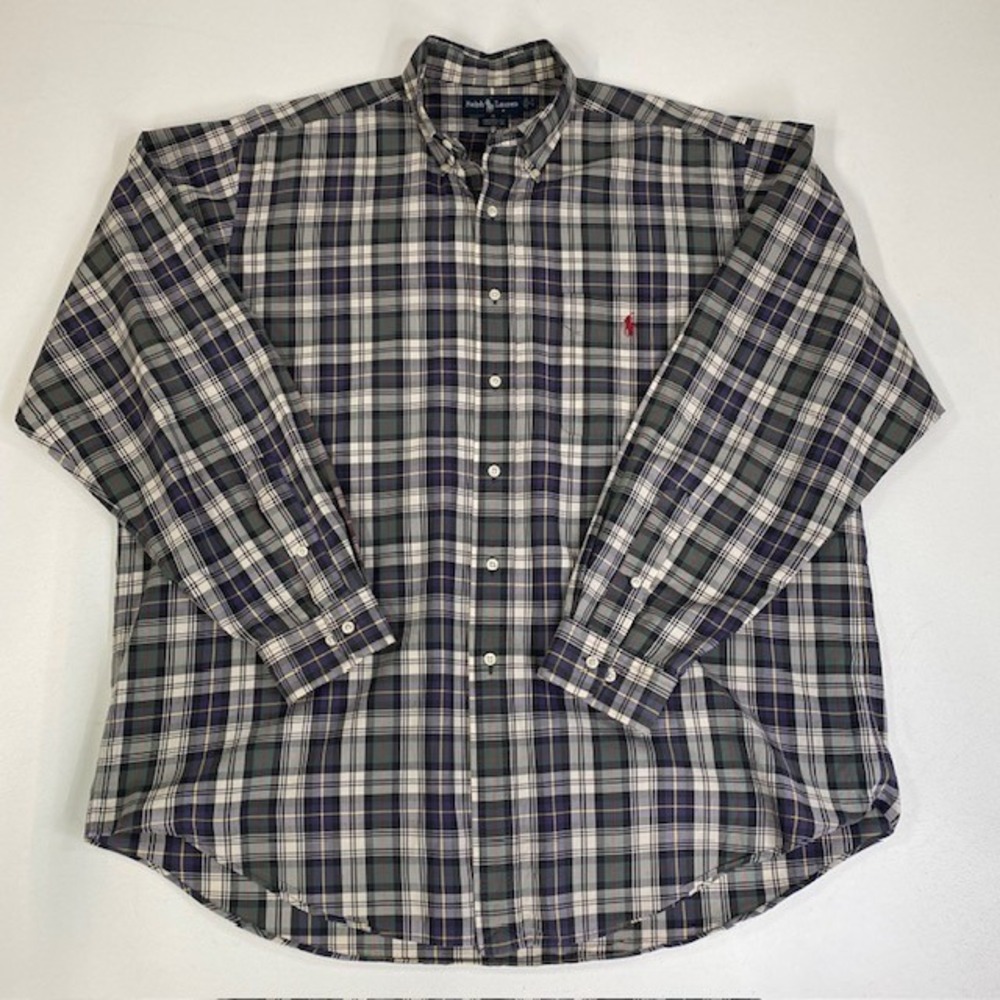 Ralph Lauren Yarmouth‎ Plaid Button Down Long Sleeve Shirt Size 17